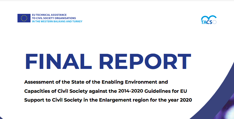 Just out: Civil Society Assessment Report for 2020