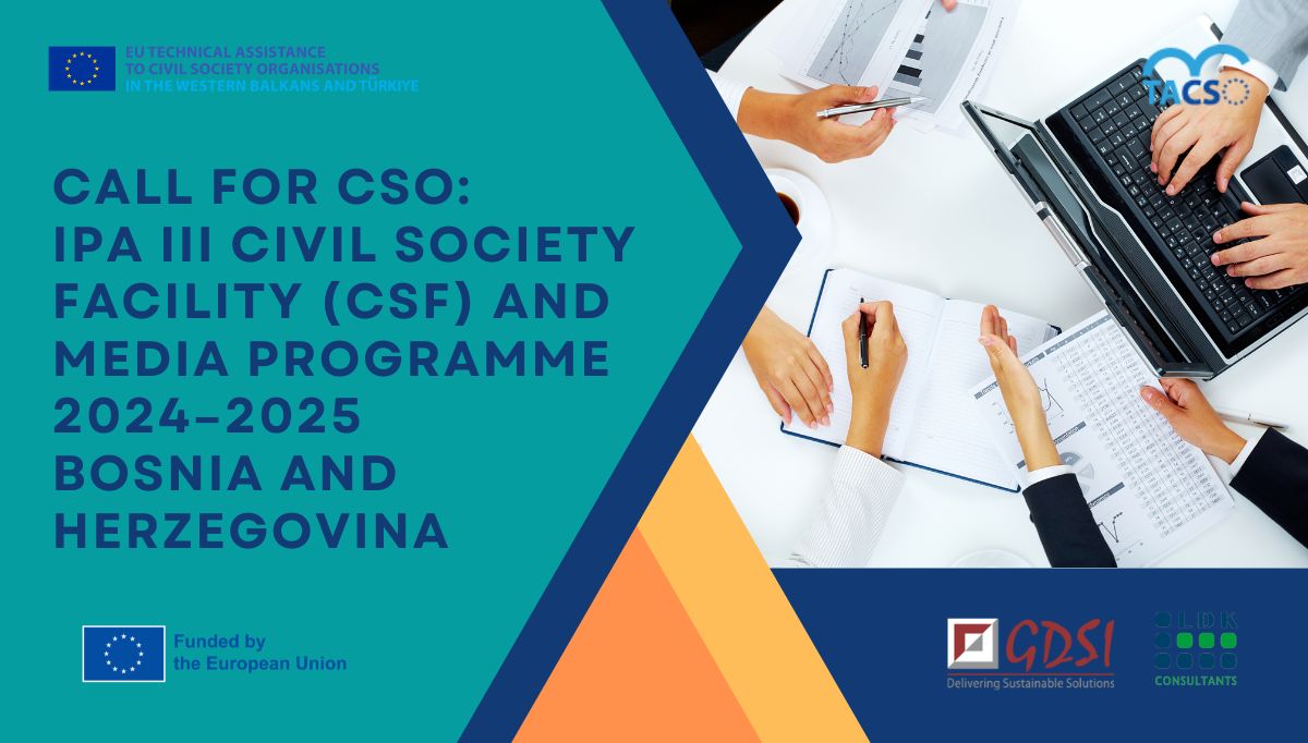 Call for CSO: IPA III Civil Society Facility (CSF) and Media Programme 2024–25, Bosnia and Herzegovina